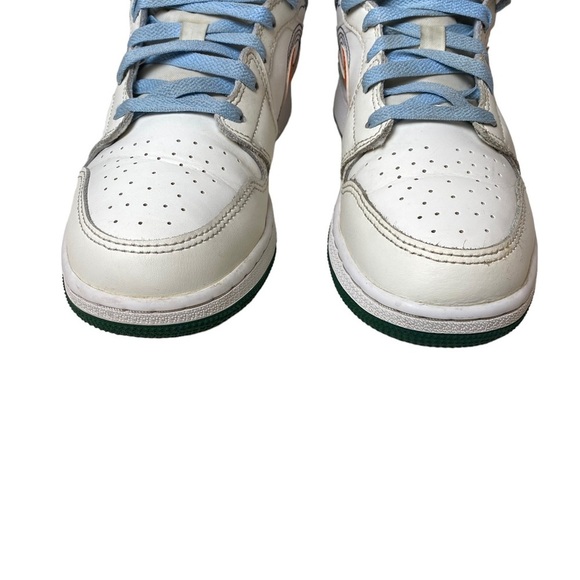 Nike Air Jordan 1 Mid SE GS Size 6.5Y 'STITCH'‎ Sail/Orange DX2462-100 - Picture 9 of 14